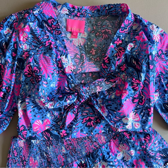 Lilly Pulitzer Blue and Pink Floral Livvie Skirt Set - Picture 4 of 11